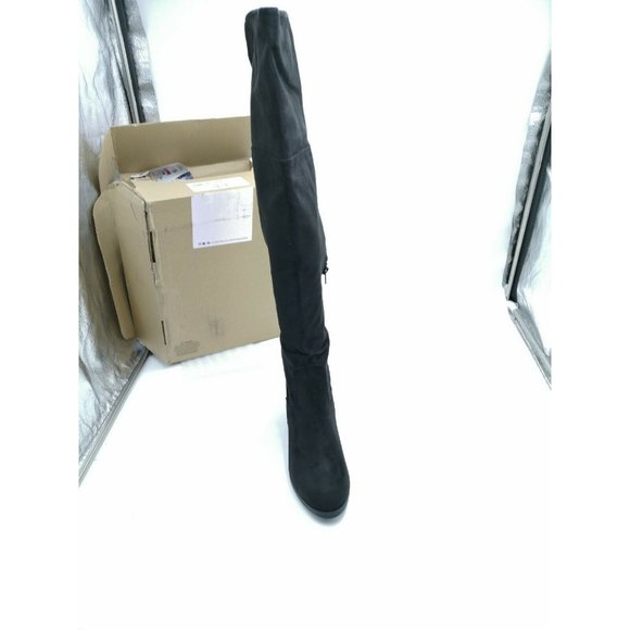 Journee Collection Sana Wide Calf Over-The-Knee Boots Shoes Black Women's US 10 - Picture 3 of 8